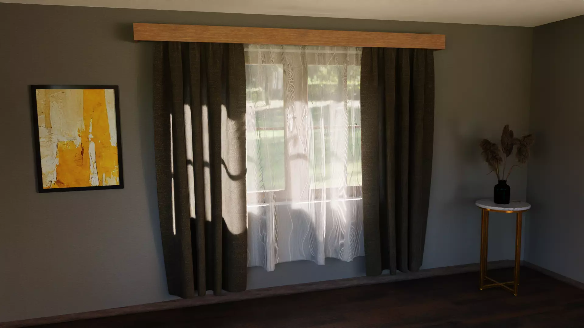 Curtains 01 3D model_0