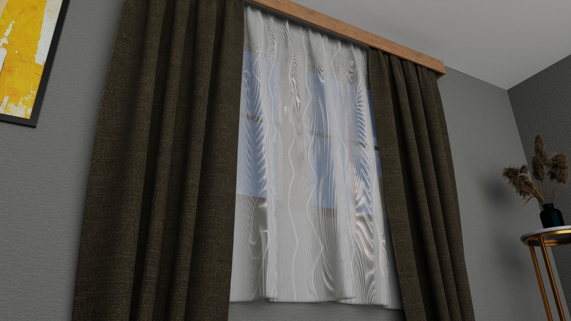 Curtains 01 3D model_11