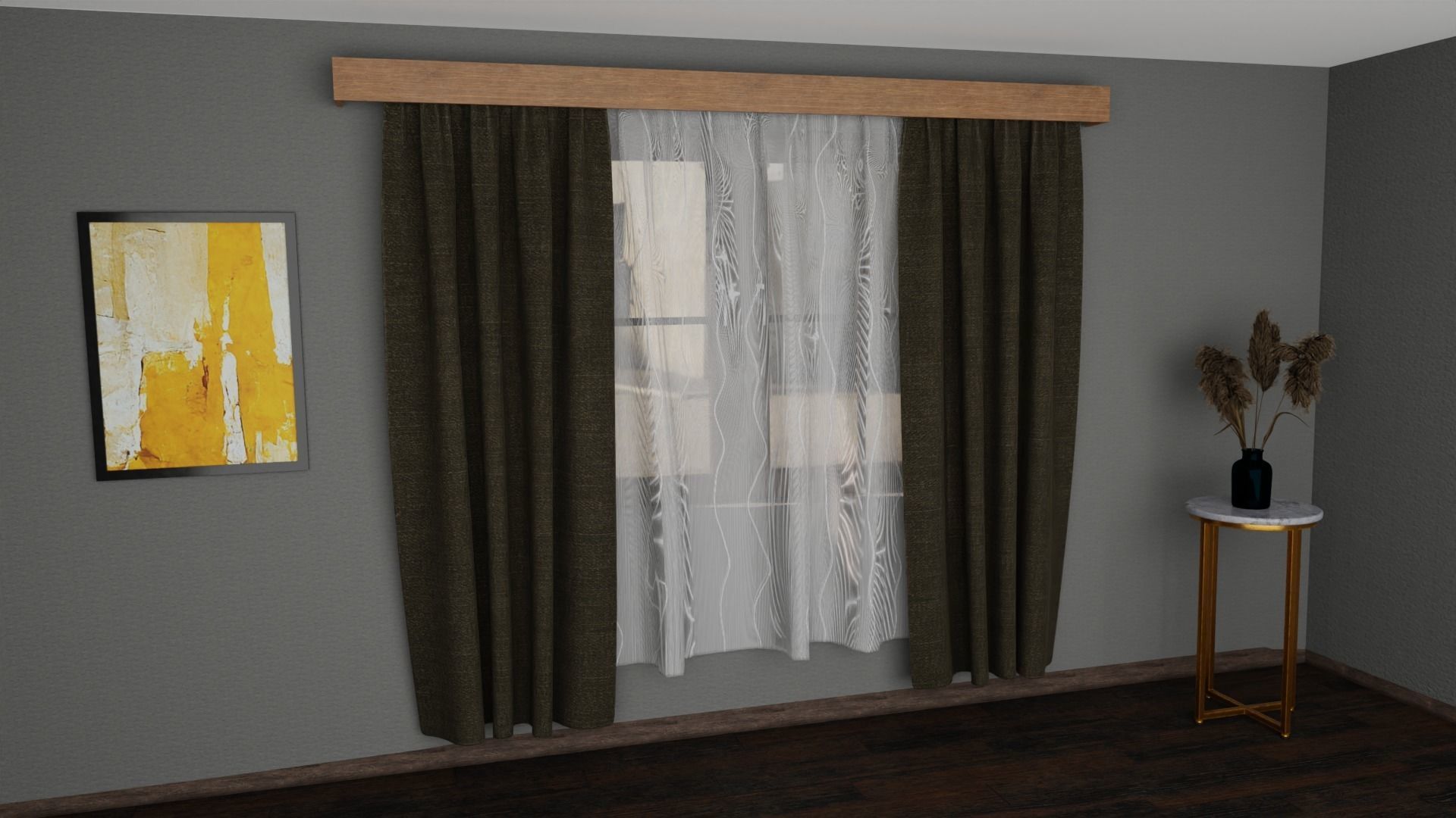 Curtains 01 3D model_9