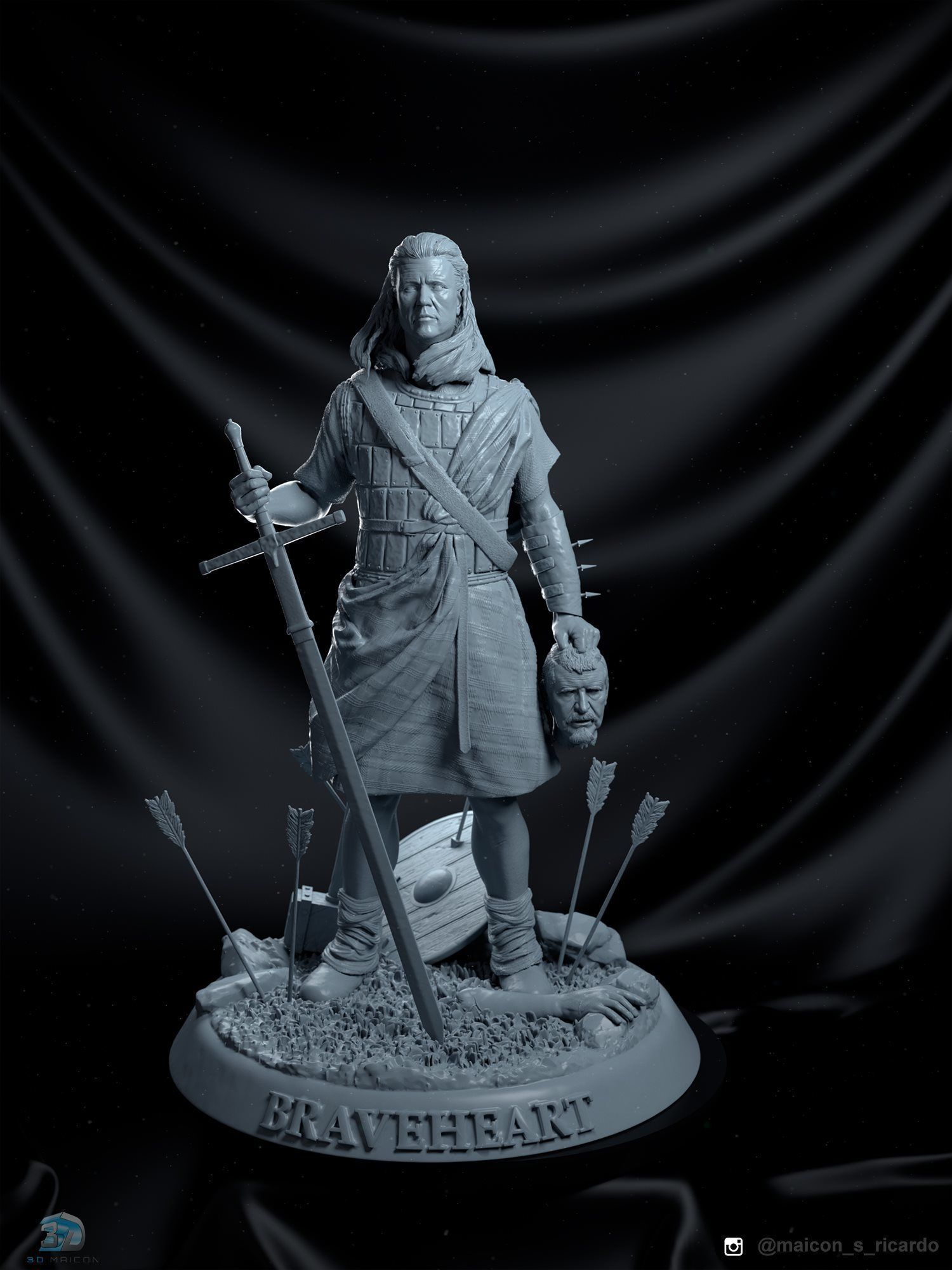 William Wallace Braveheart 3D print model_3