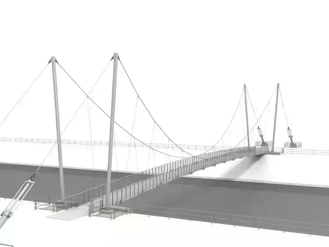Footbridge suspension bridge 3D model