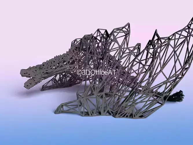 DRAGON FLAT - RESIN PRINT - WIRE ART Free 3D print model