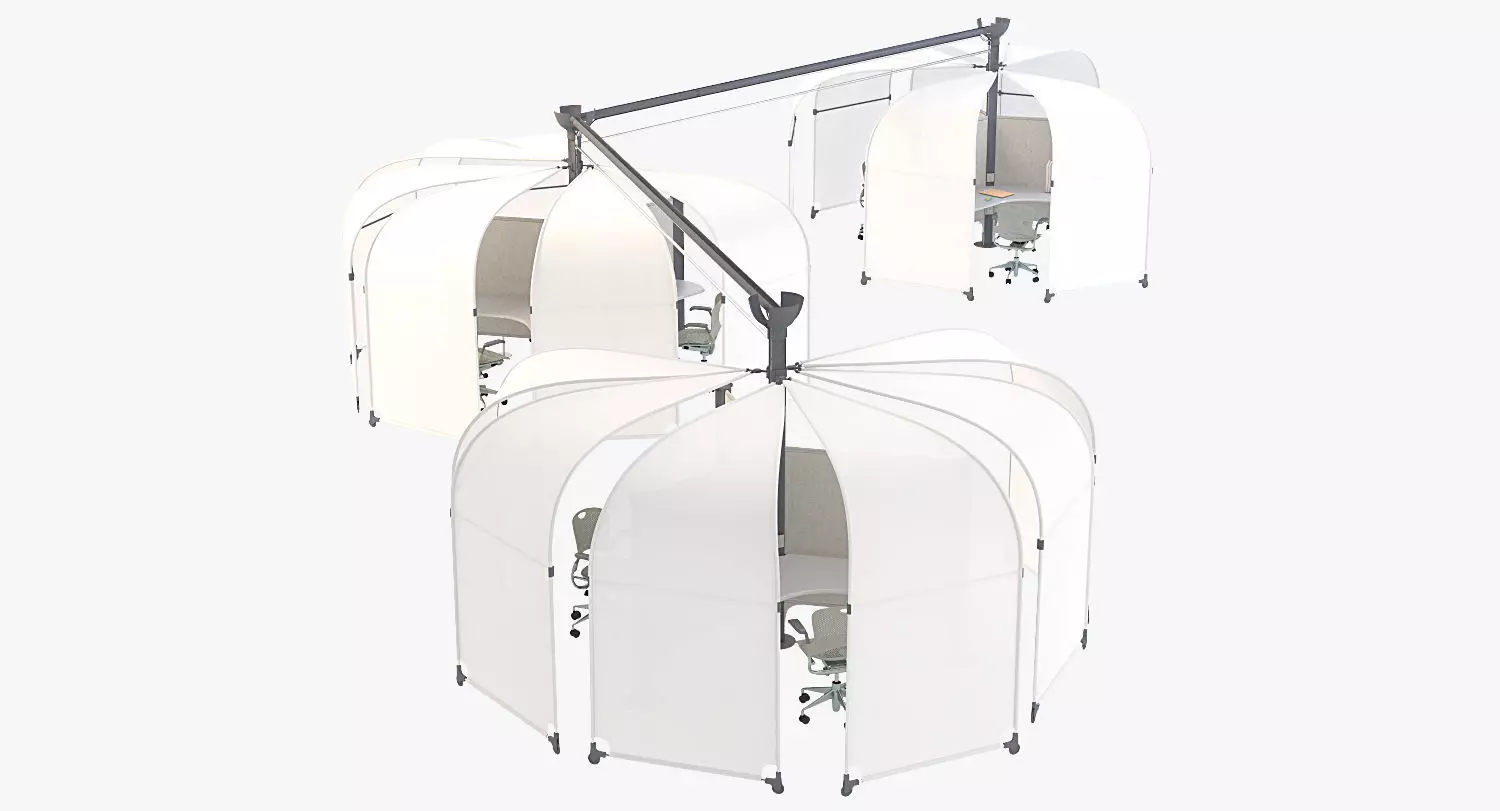 Herman Miller Resolve System with Office Accessories Set 07 3D model_0