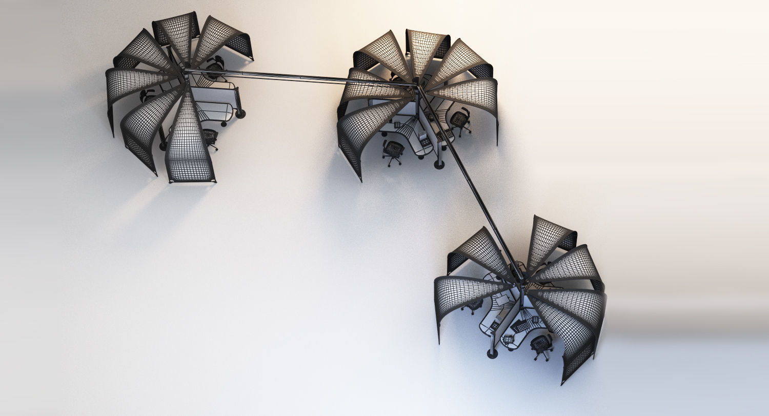 Herman Miller Resolve System with Office Accessories Set 07 3D model_8