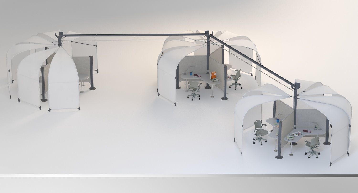 Herman Miller Resolve System with Office Accessories Set 07 3D model_4