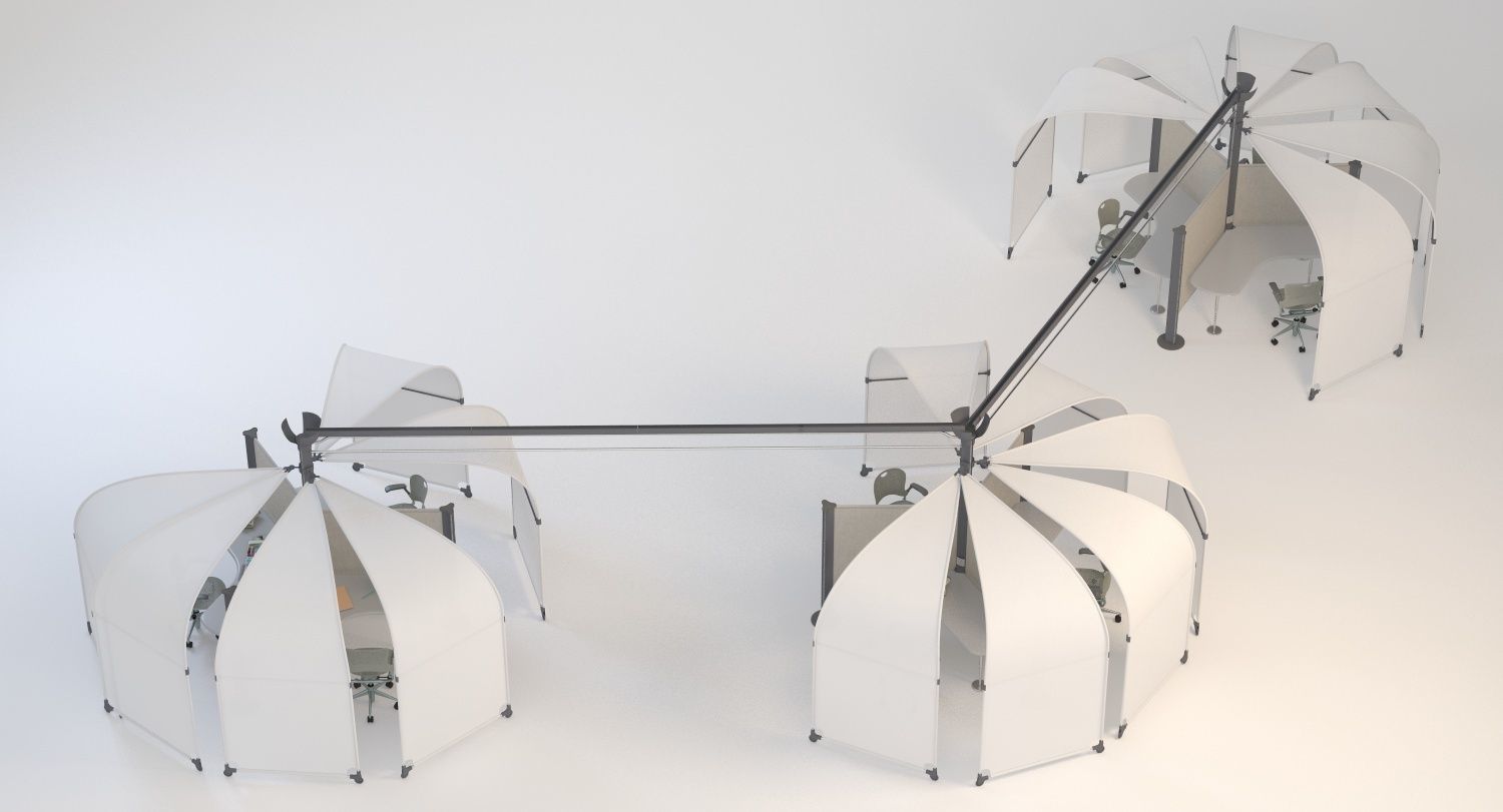 Herman Miller Resolve System with Office Accessories Set 07 3D model_2