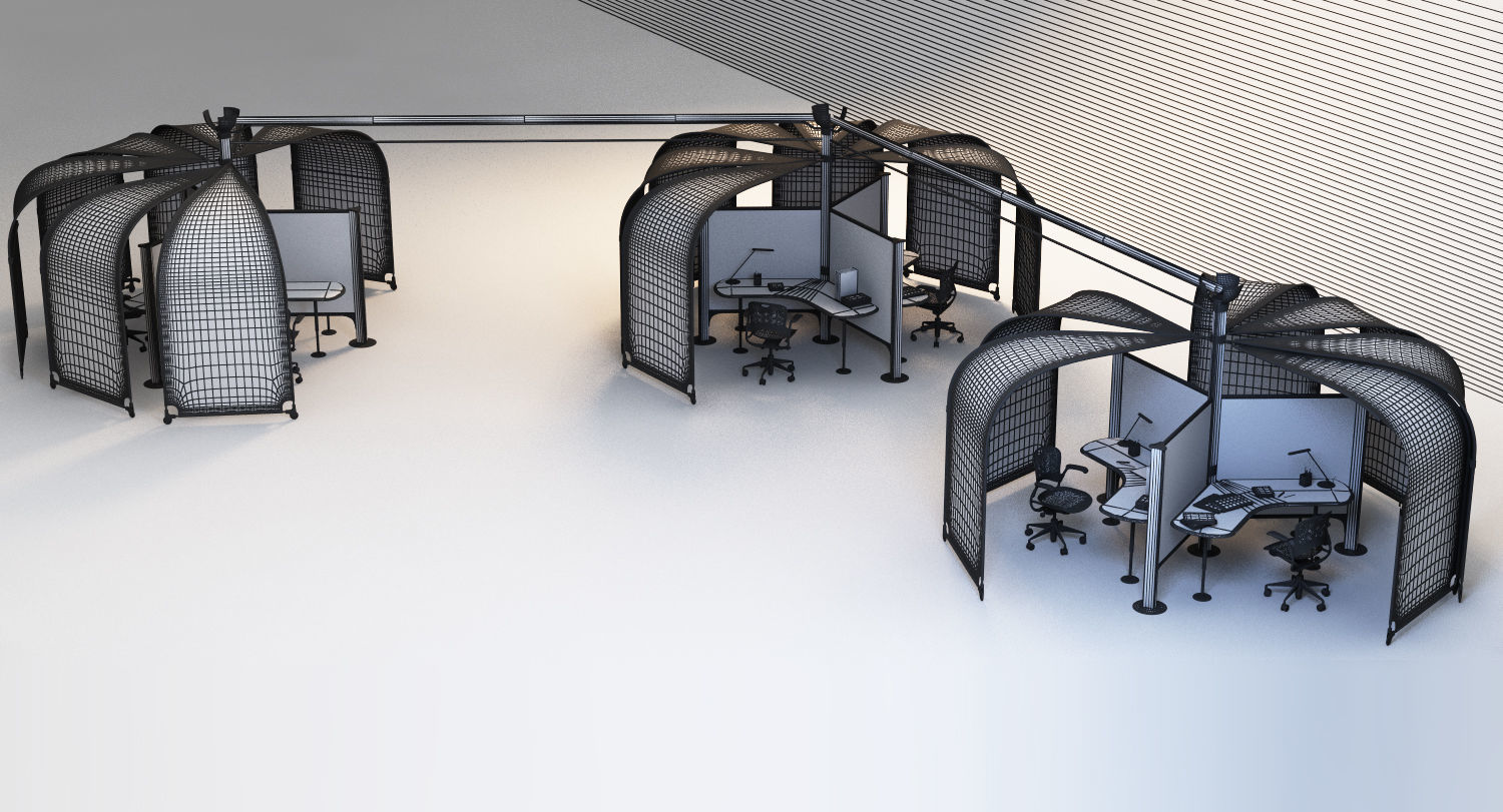 Herman Miller Resolve System with Office Accessories Set 07 3D model_9