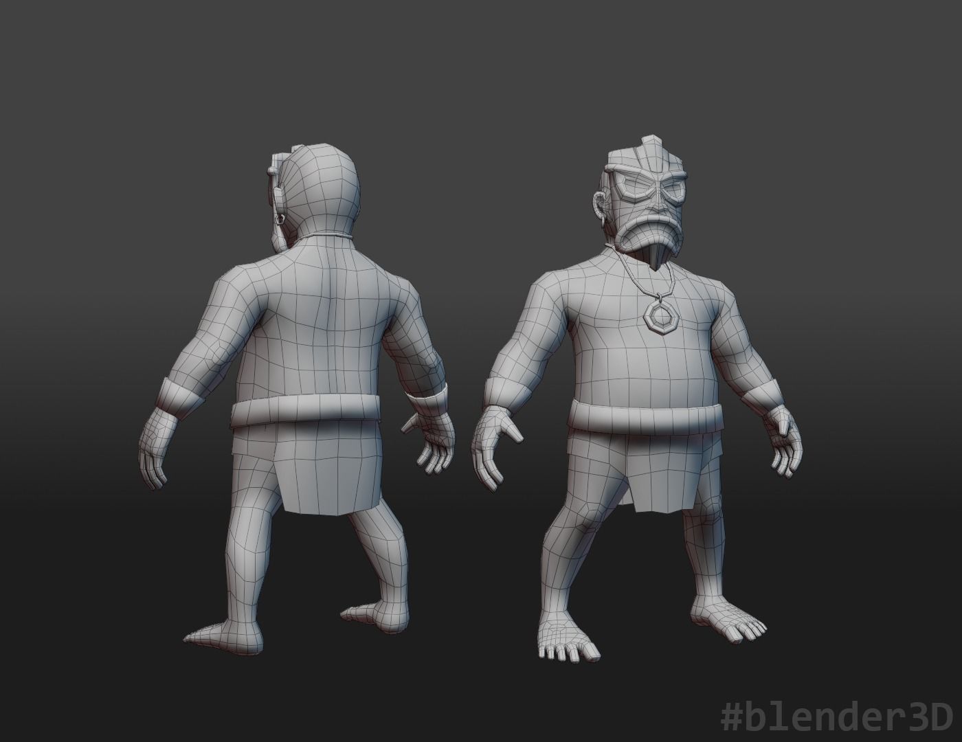 Tiki Shaman  - Low Poly Game Ready Character Model Low-poly 3D model_6