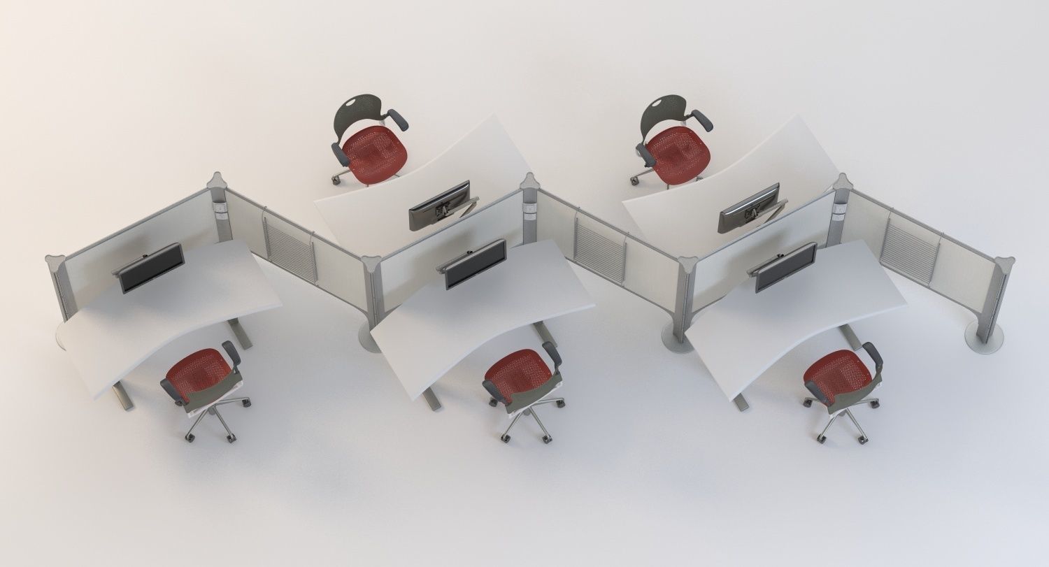 Herman Miller Resolve System with Office Accessories Set 05 3D model_5