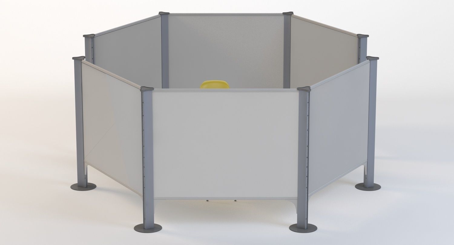 Herman Miller Resolve System with Office Accessories Set 04 3D model_3