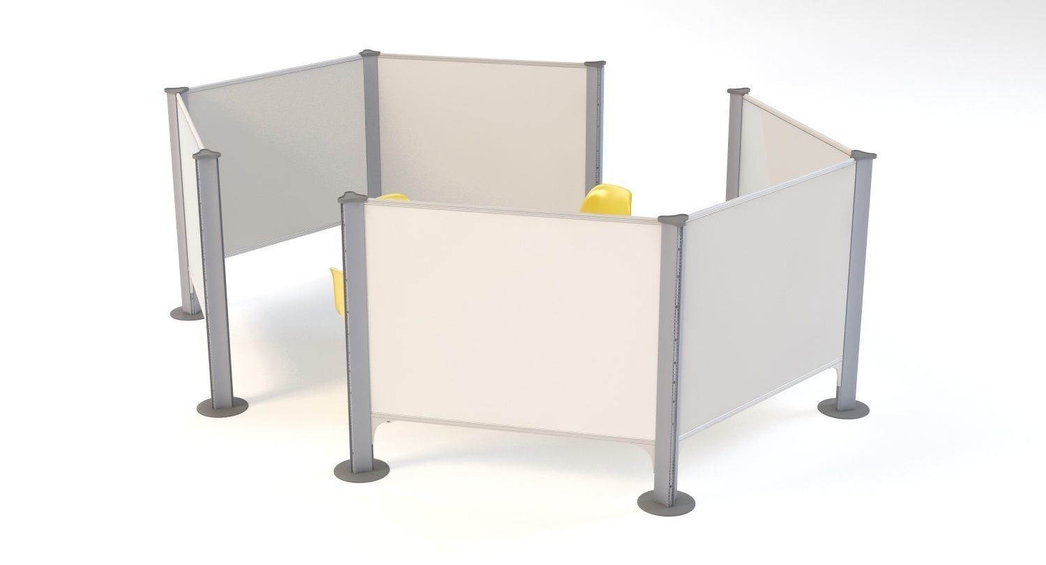 Herman Miller Resolve System with Office Accessories Set 04 3D model_1