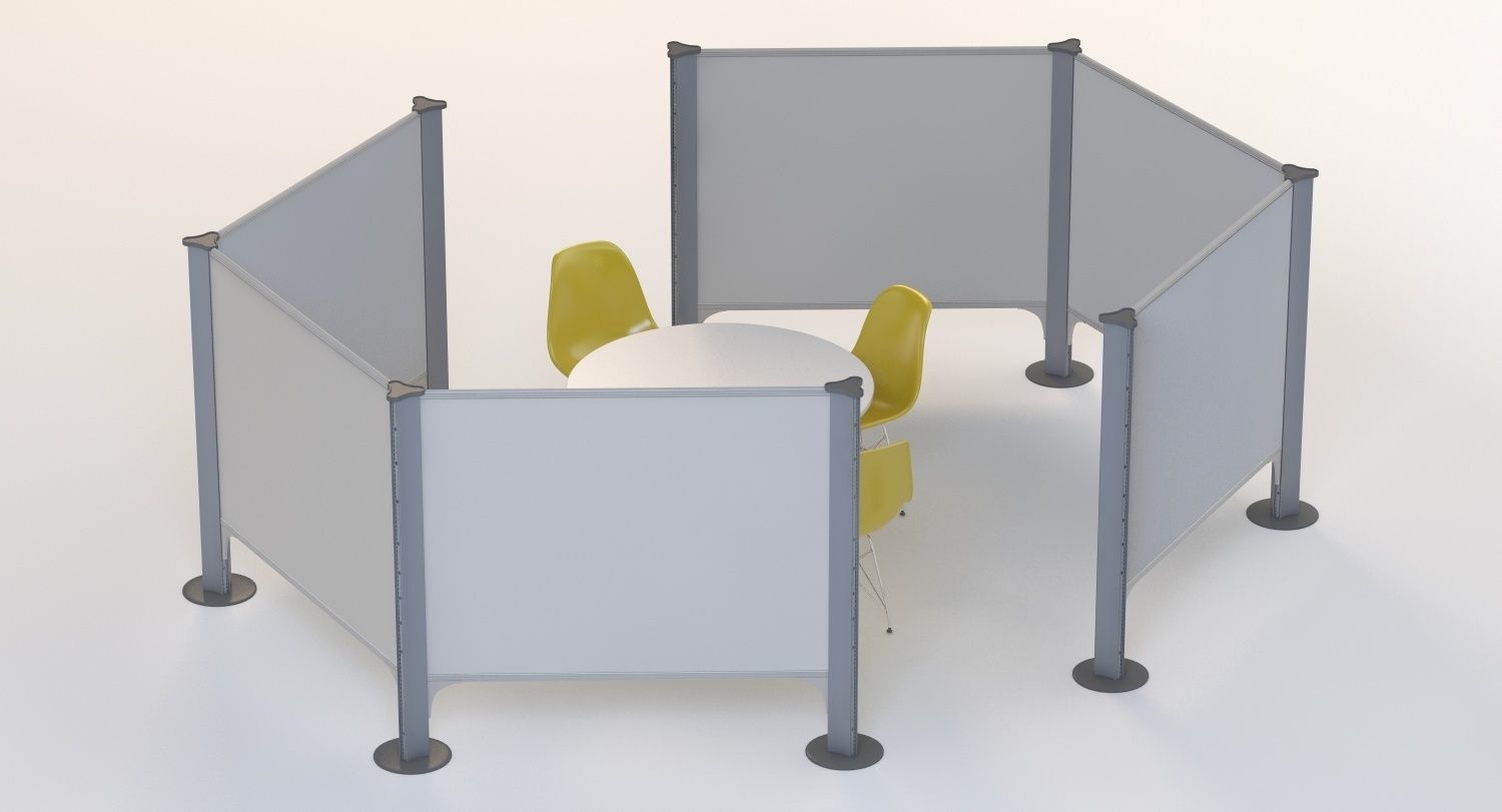 Herman Miller Resolve System with Office Accessories Set 04 3D model_4