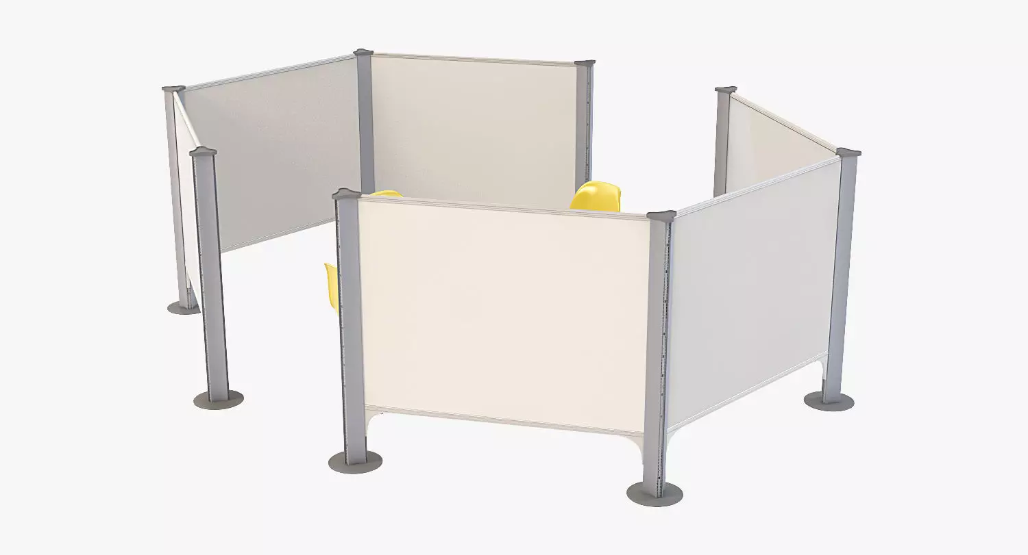 Herman Miller Resolve System with Office Accessories Set 04 3D model_0