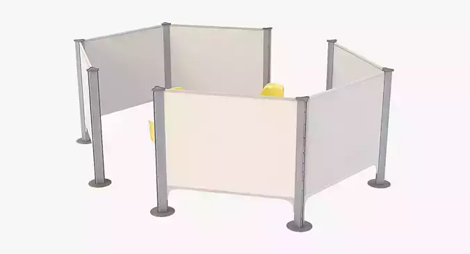 Herman Miller Resolve System with Office Accessories Set 04 3D model
