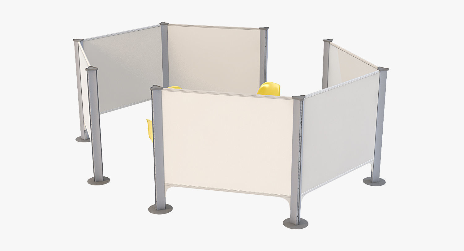 Herman Miller Resolve System with Office Accessories Set 04 3D model_7