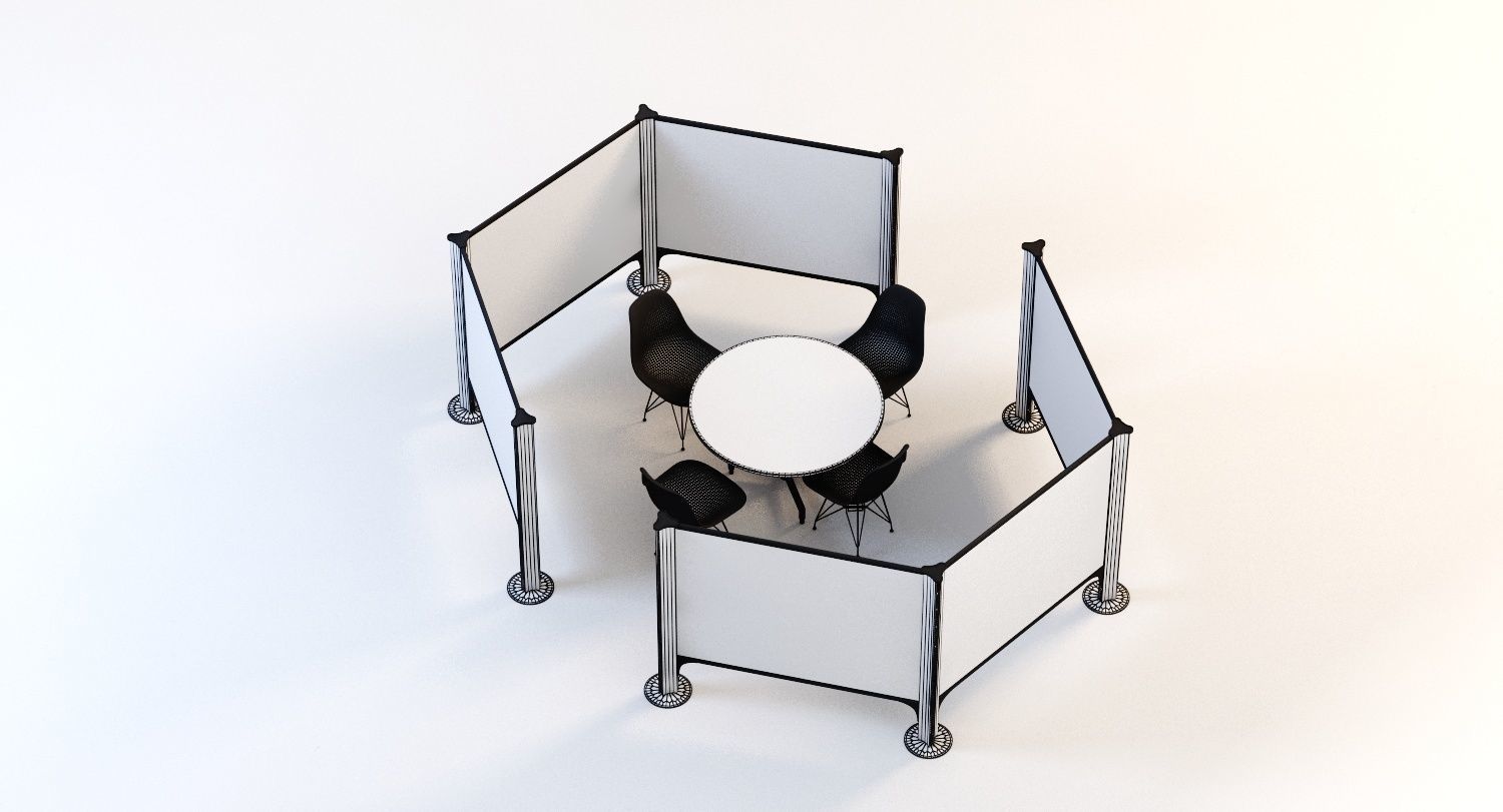 Herman Miller Resolve System with Office Accessories Set 04 3D model_9