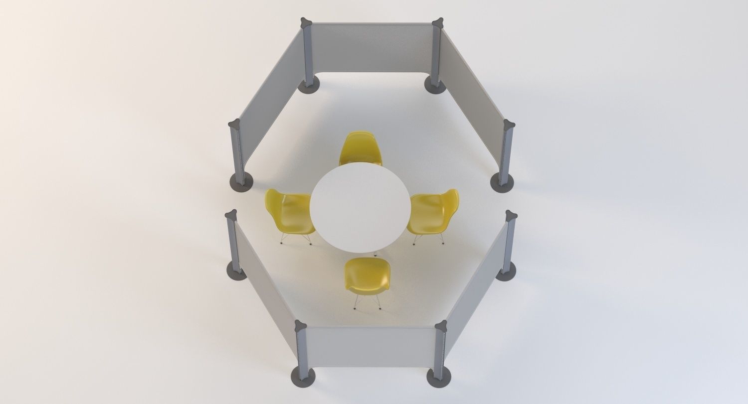 Herman Miller Resolve System with Office Accessories Set 04 3D model_5