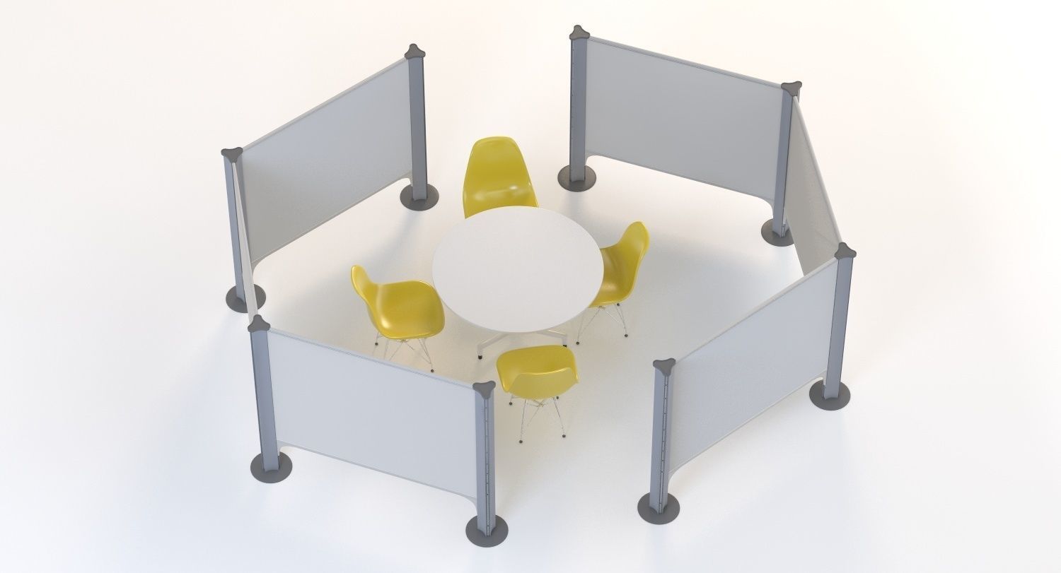 Herman Miller Resolve System with Office Accessories Set 04 3D model_6