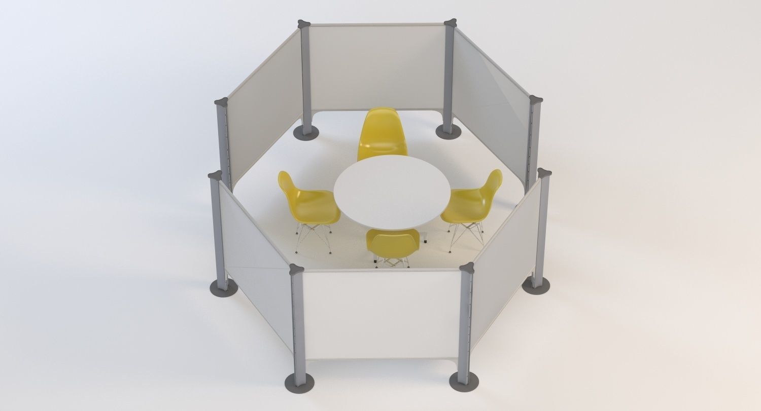 Herman Miller Resolve System with Office Accessories Set 04 3D model_2