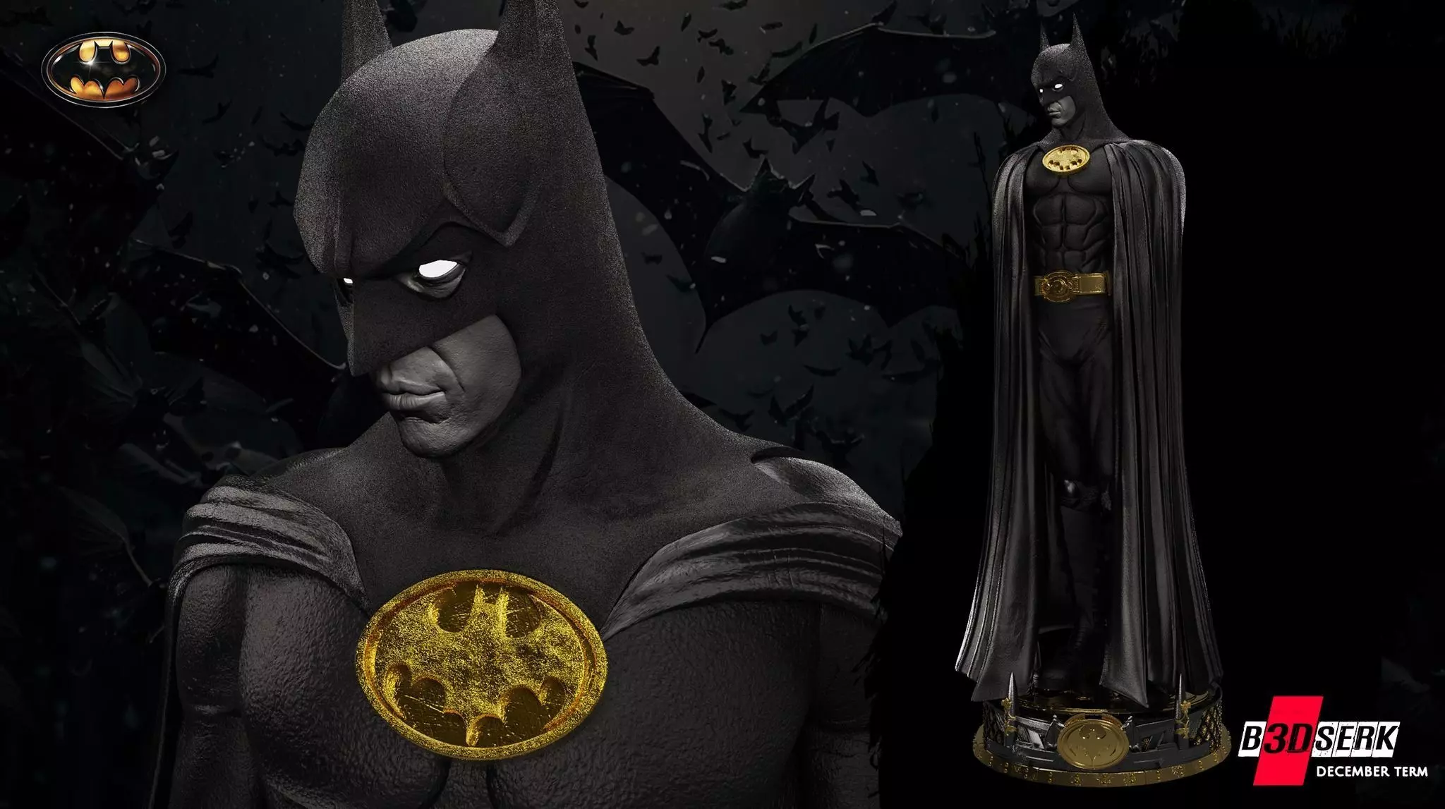 B3DSERK December term 2022 Batman 1989 Sculpture Free 3D print model