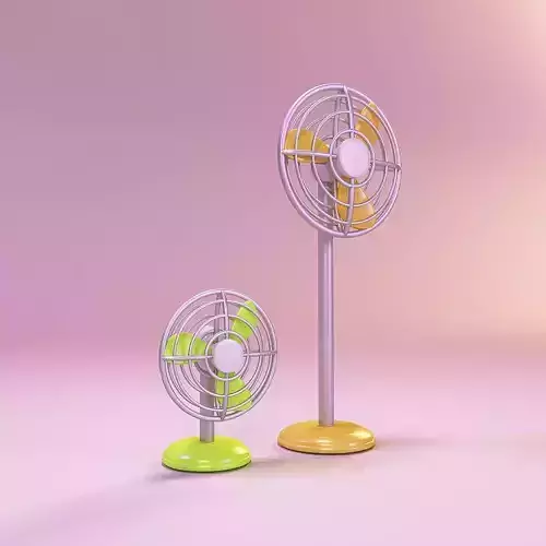 Miniature dollhouse furniture desktop fan and floor fan