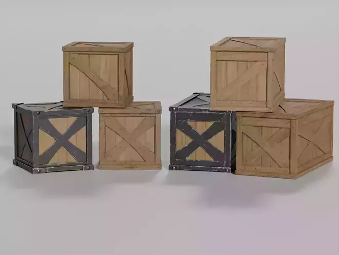 Wooden Crate small Pack 1 PBR 6