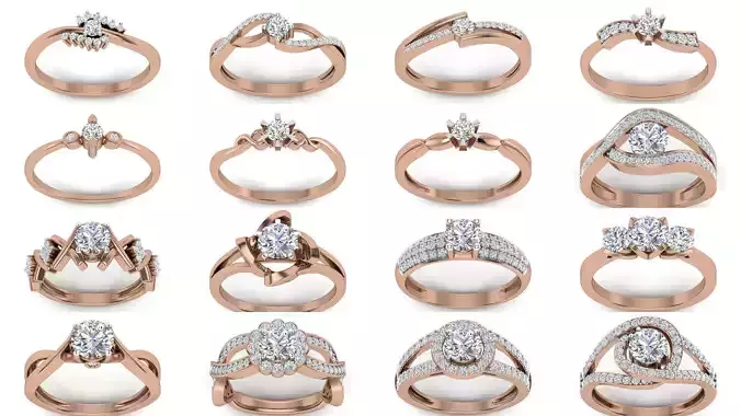48 Women solitaire ring 3dm render detail  3D Model Collection
