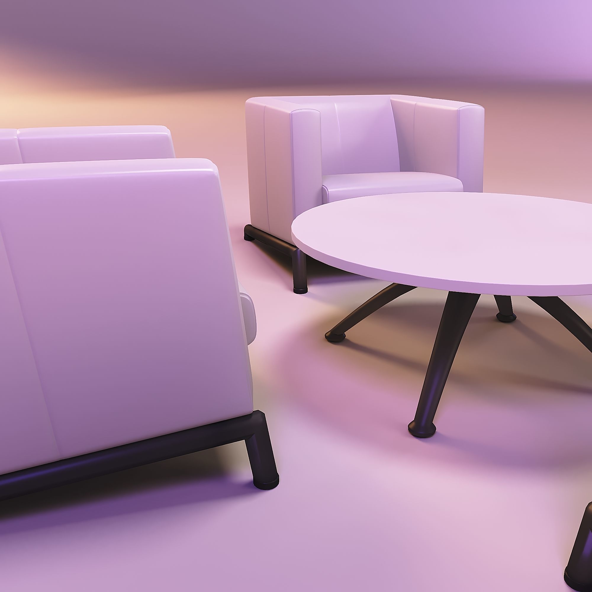 Recliner chair and coffee table kit 3D print model_5