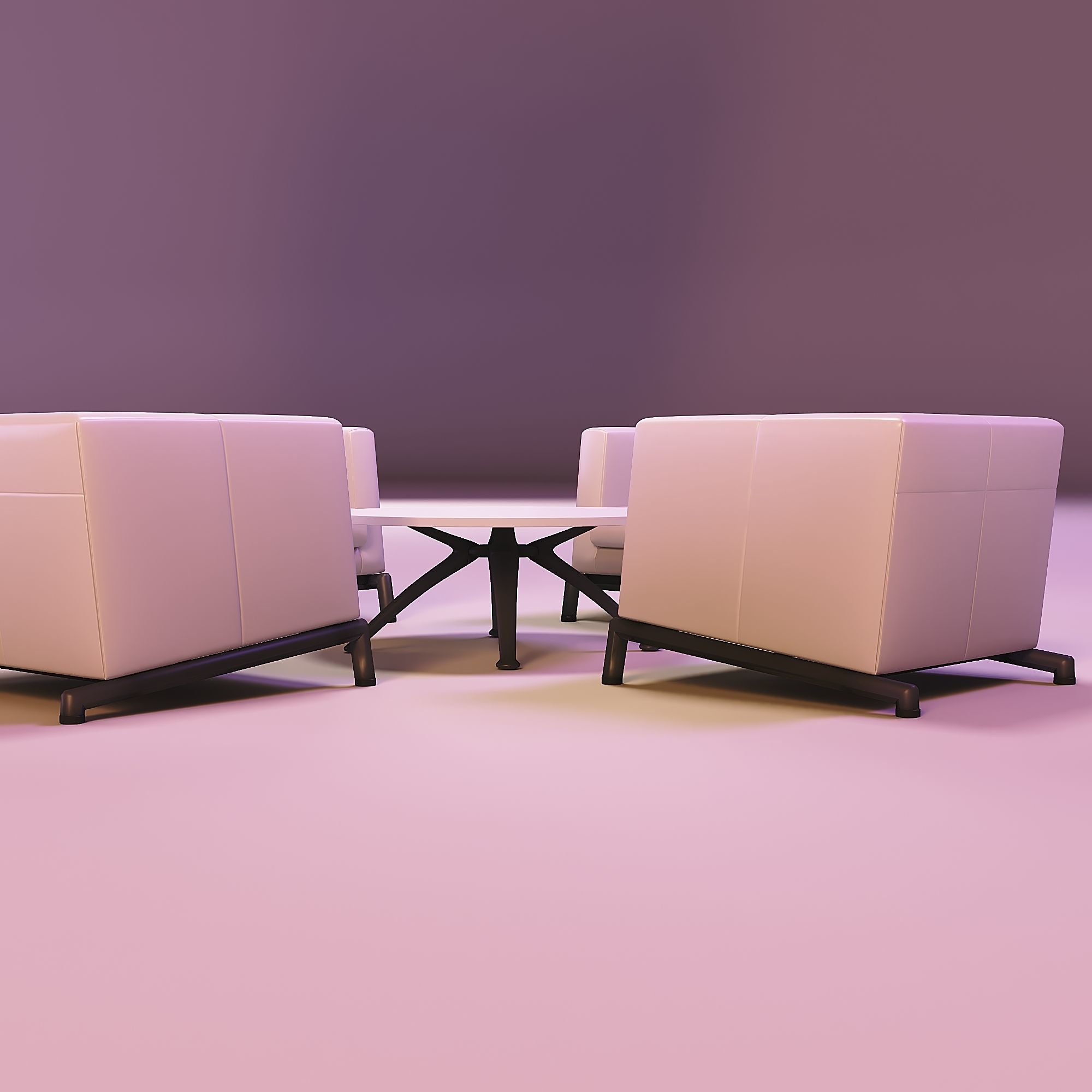 Recliner chair and coffee table kit 3D print model_6
