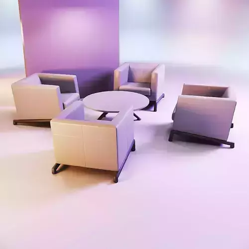 Recliner chair and coffee table kit 3D print model