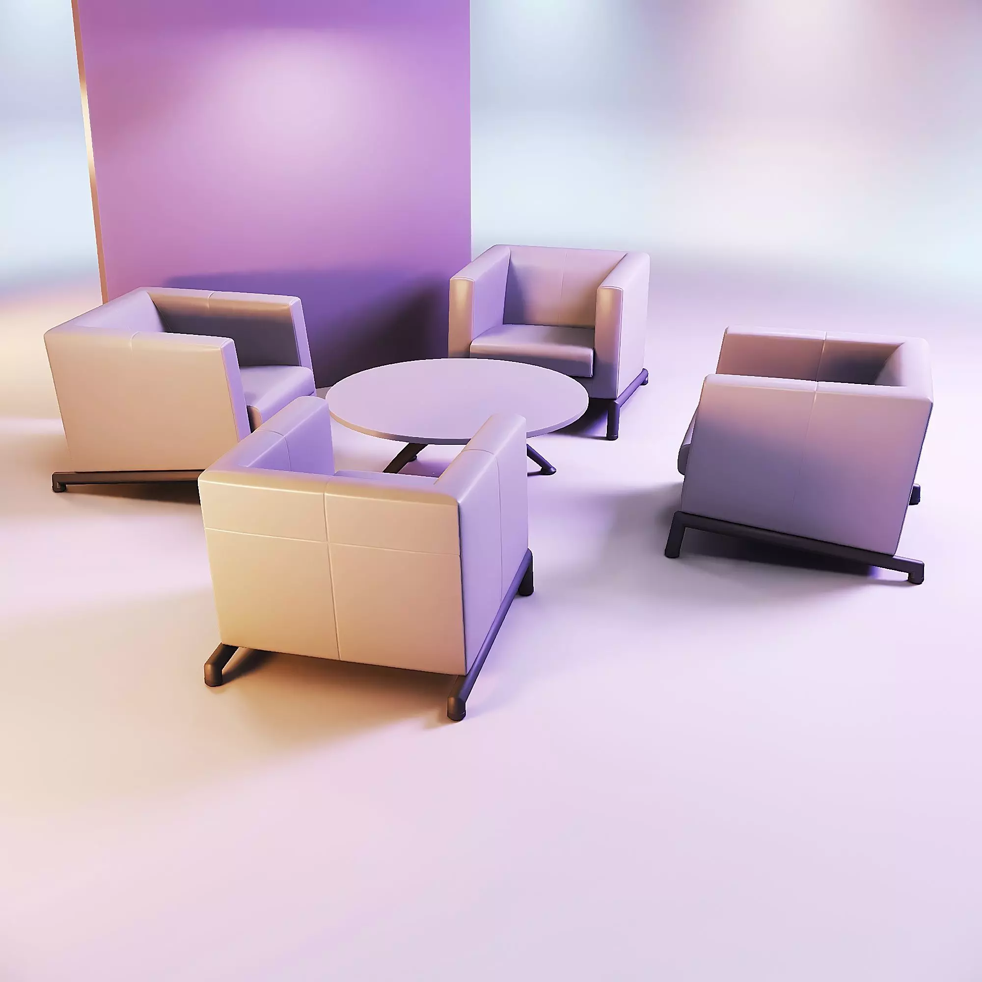 Recliner chair and coffee table kit 3D print model_0