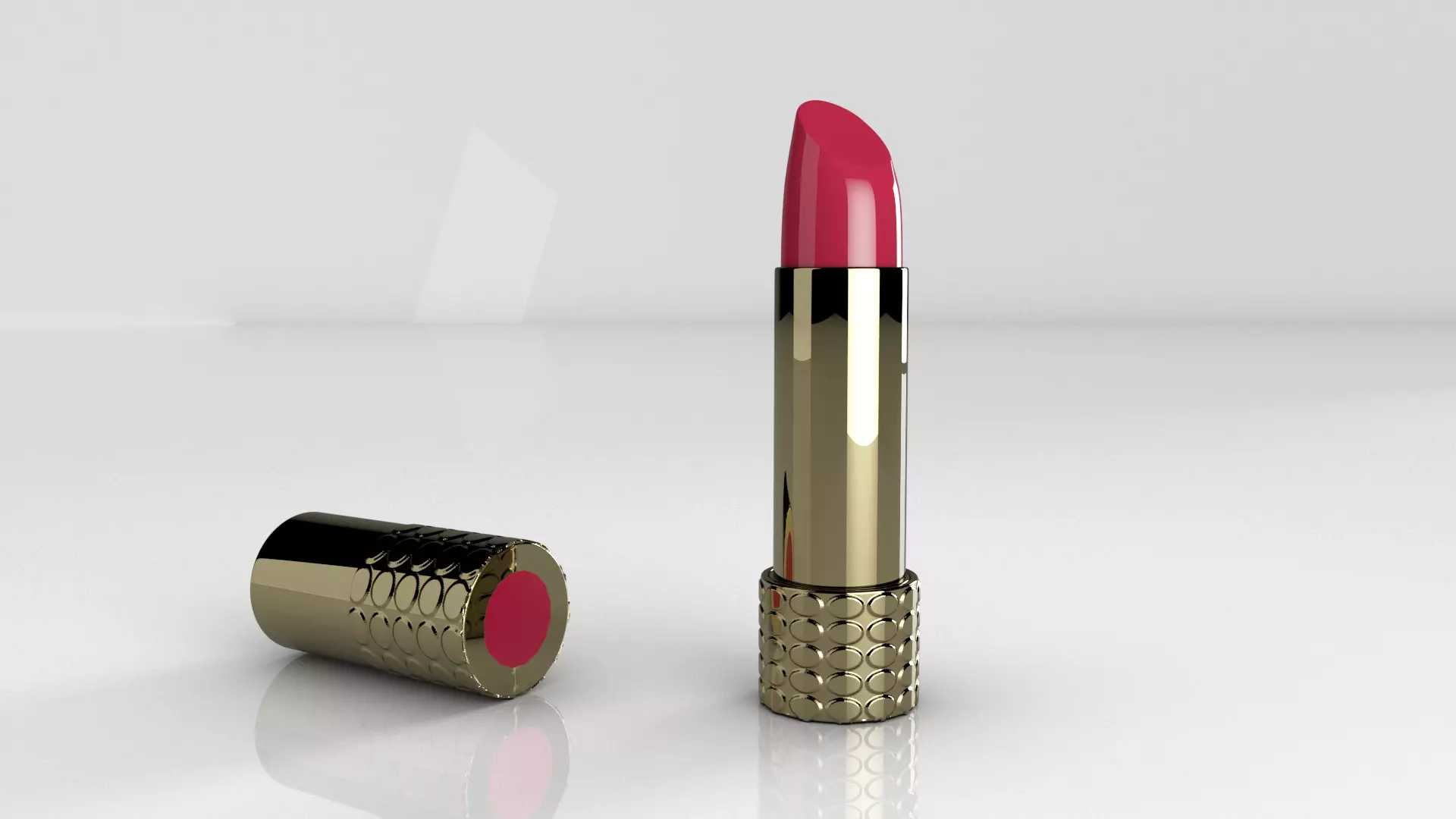 Red Lipstick Make Up 3D model_0