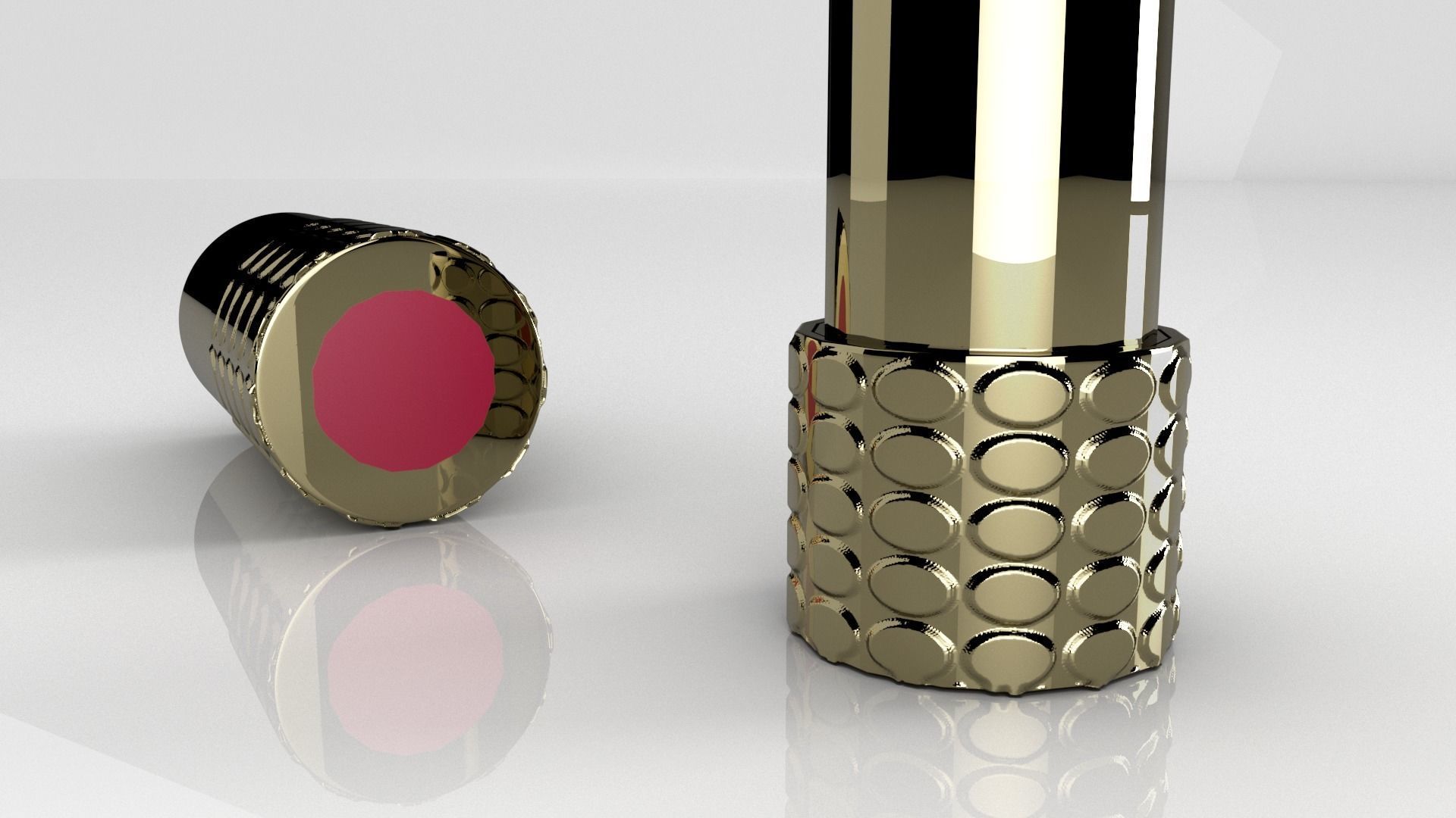 Red Lipstick Make Up 3D model_1