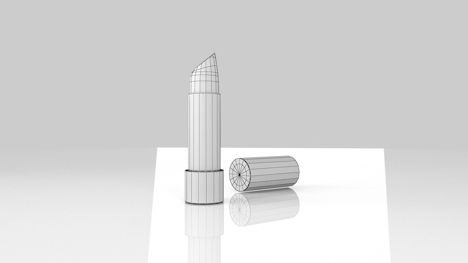 Red Lipstick Make Up 3D model_6