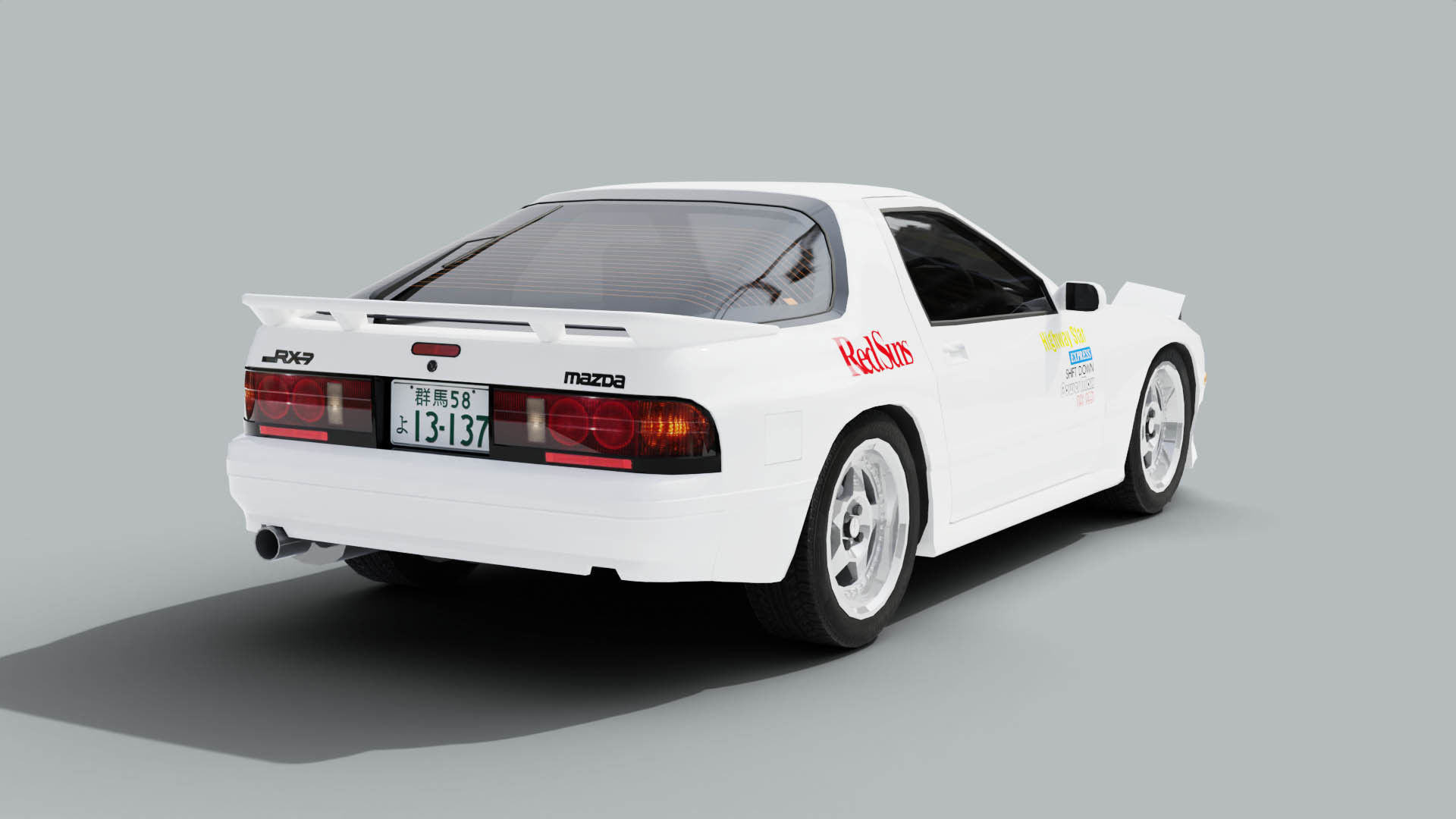 Mazda RX7 FC Ryosuke Style Low-poly 3D model_7