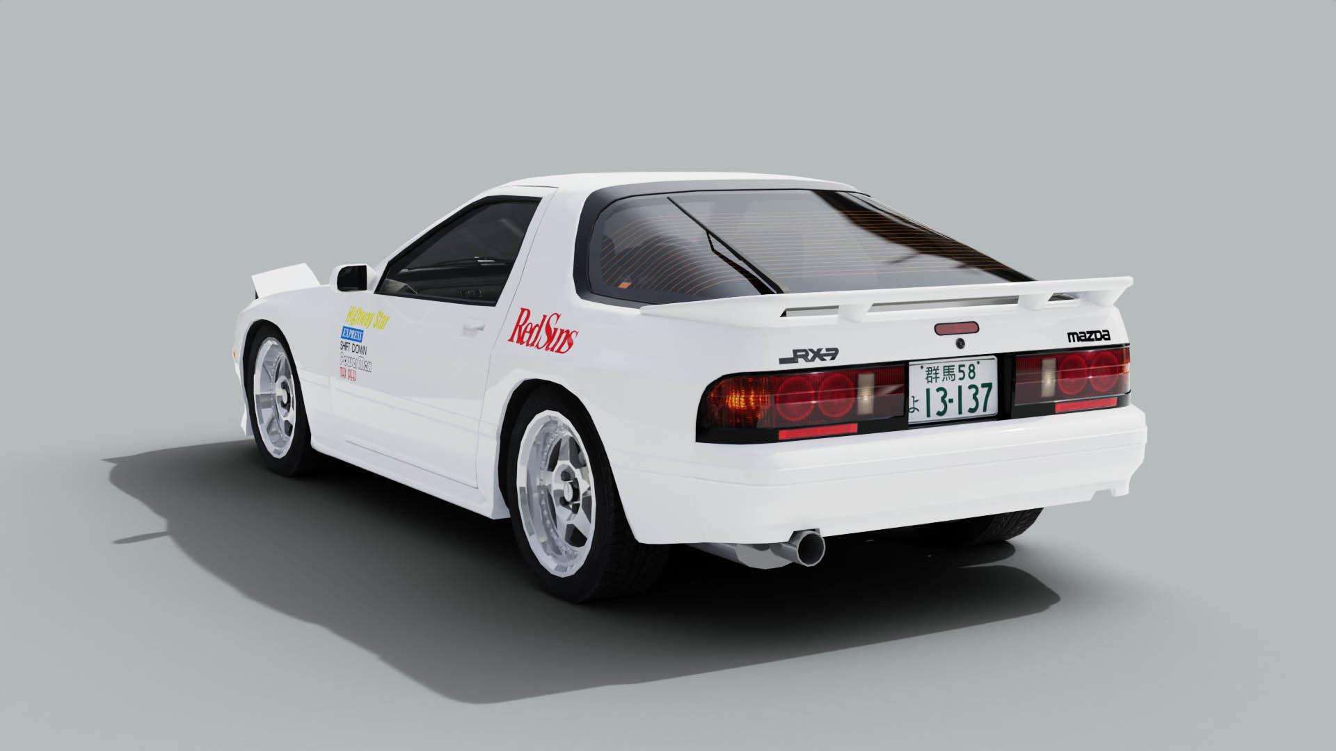 Mazda RX7 FC Ryosuke Style Low-poly 3D model_5