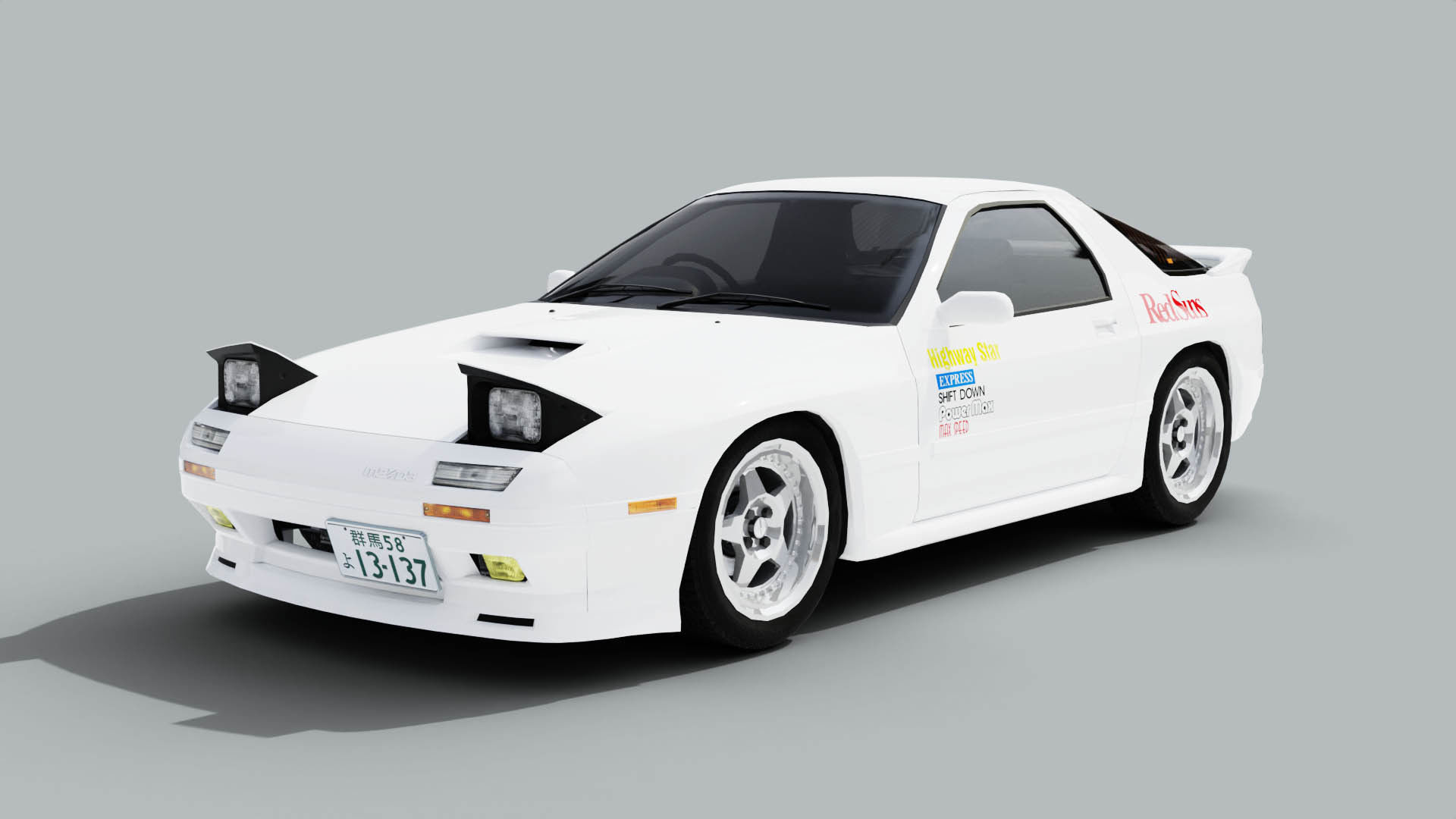 Mazda RX7 FC Ryosuke Style Low-poly 3D model_3
