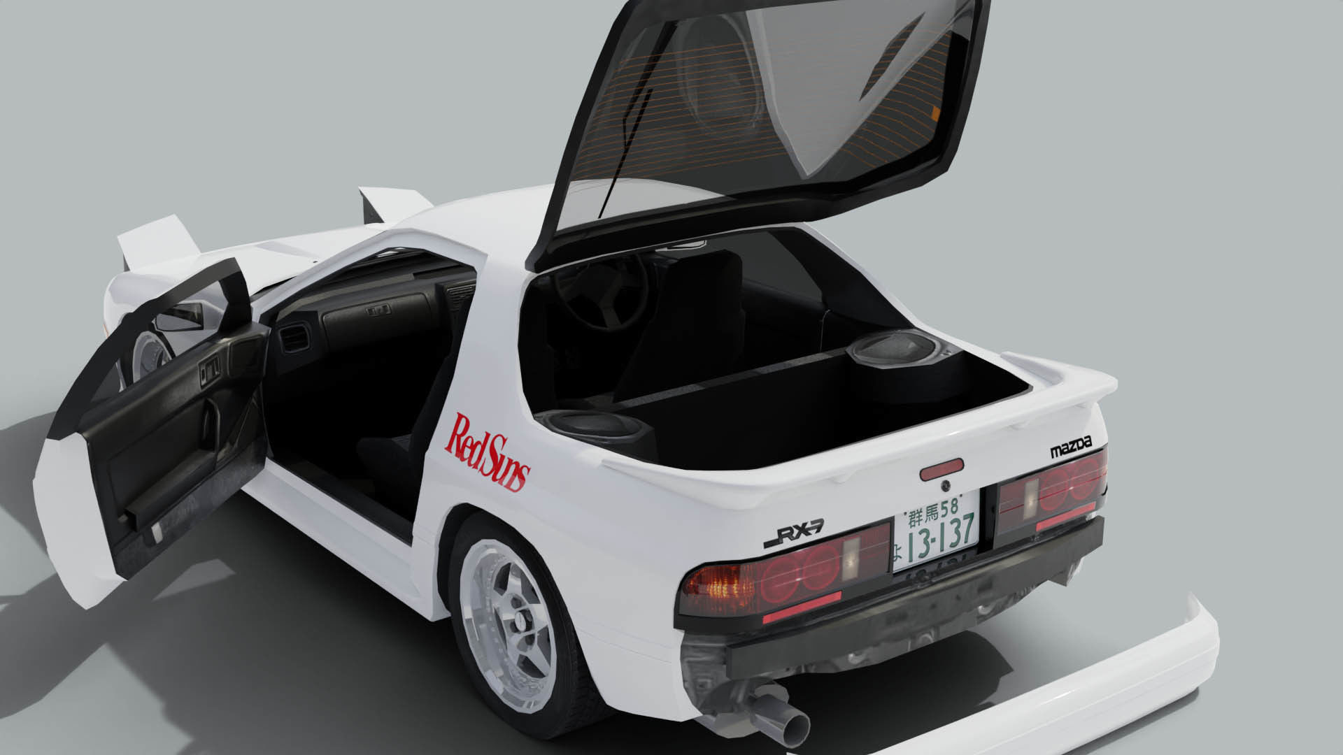 Mazda RX7 FC Ryosuke Style Low-poly 3D model_14