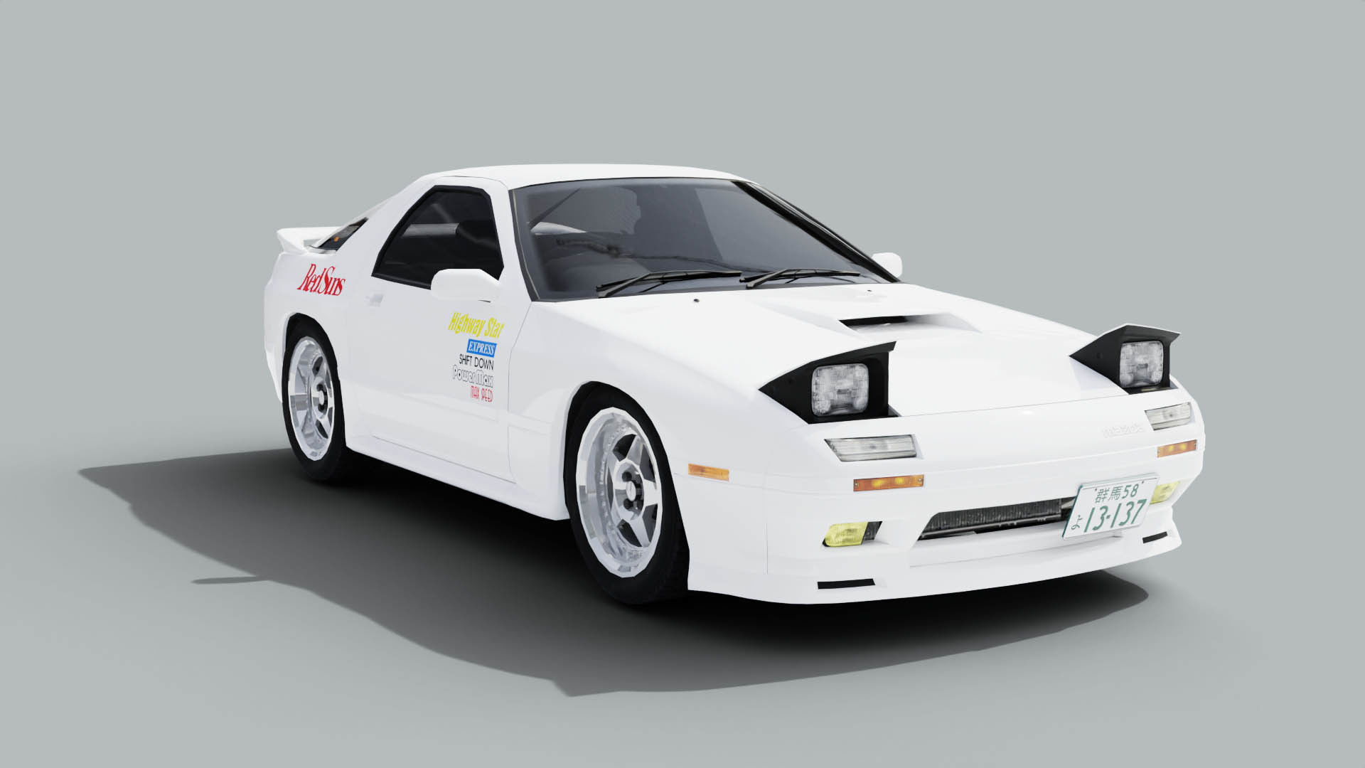 Mazda RX7 FC Ryosuke Style Low-poly 3D model_1