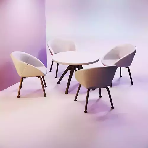 Doll table and chairs 3D print model