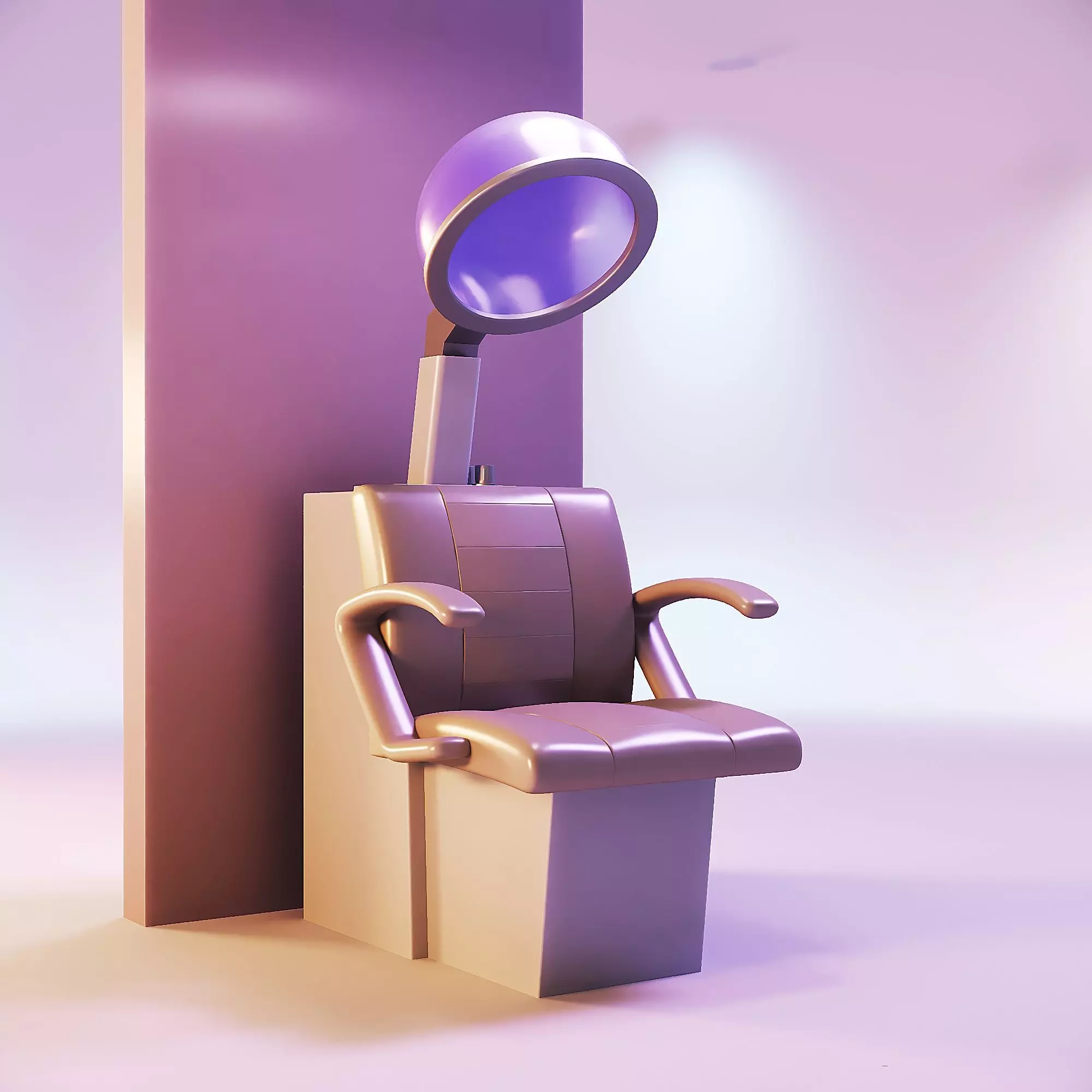 Miniature dollhouse furniture hair dryer chair 3D print model