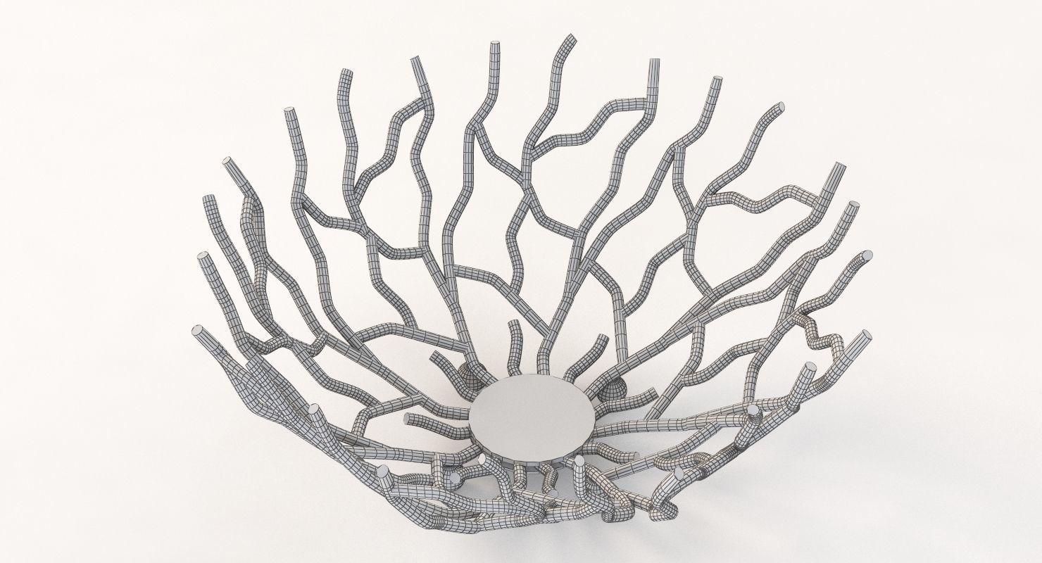 Golden Patina Reef Centerpiece Bowl by Red Co 3D model_12