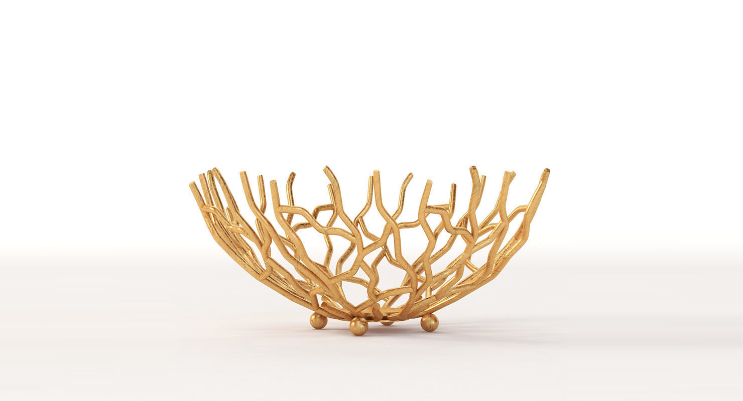 Golden Patina Reef Centerpiece Bowl by Red Co 3D model_7
