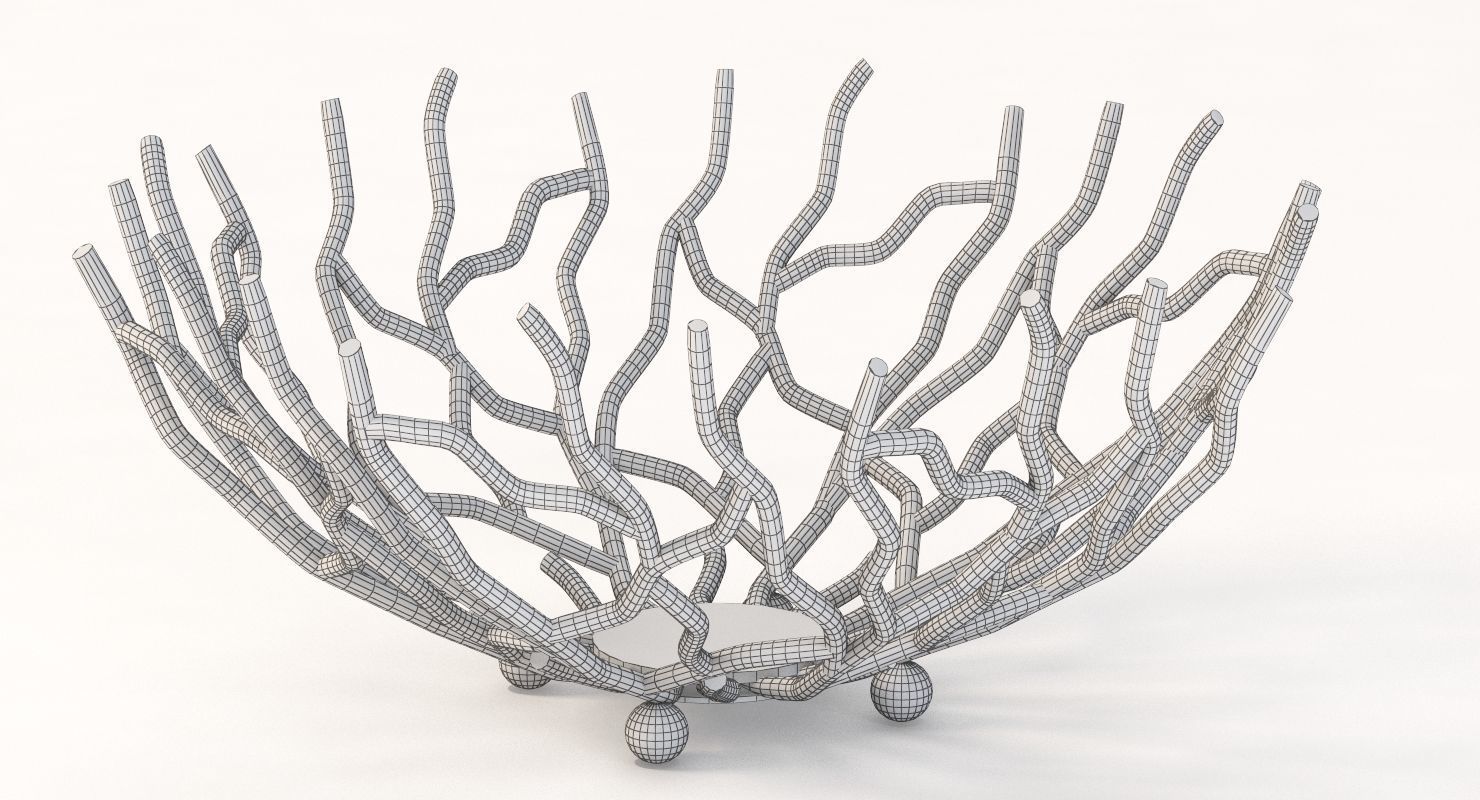 Golden Patina Reef Centerpiece Bowl by Red Co 3D model_11