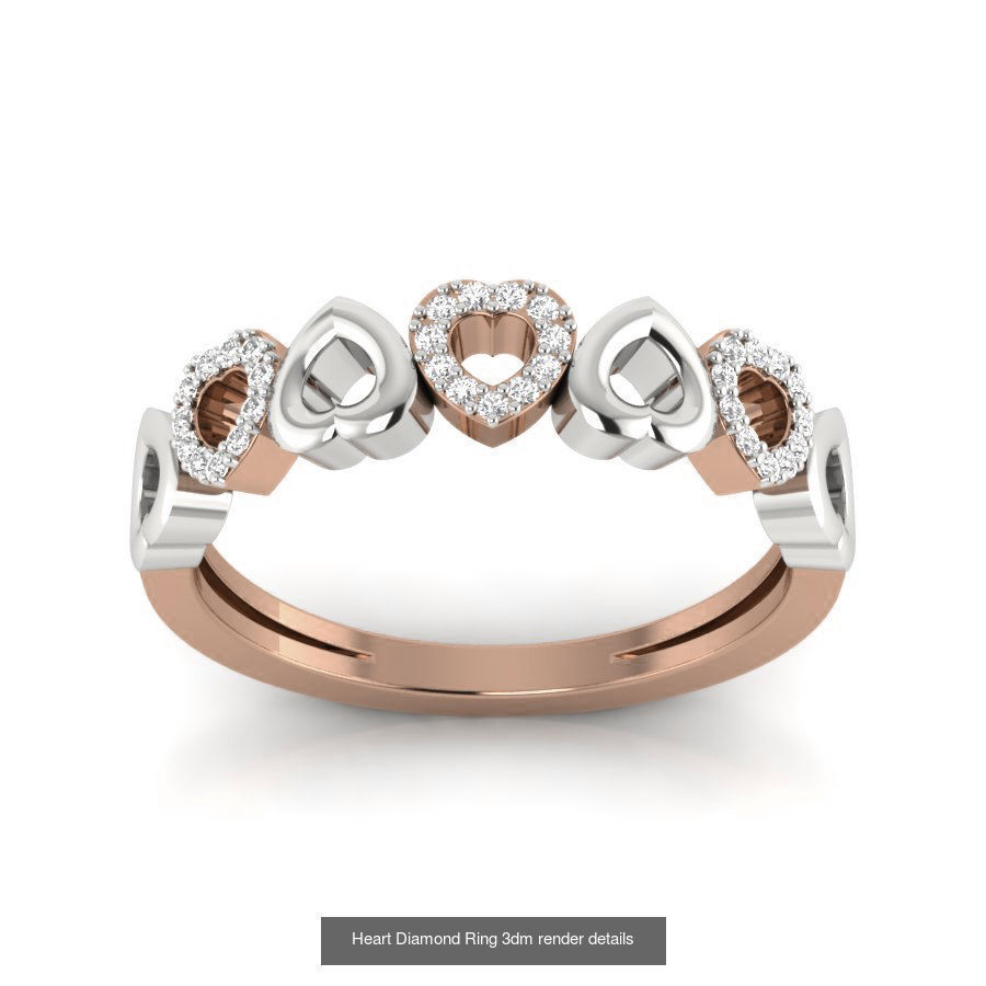 38 Heart Diamond Ring 3dm render details 3D Model Collection_38
