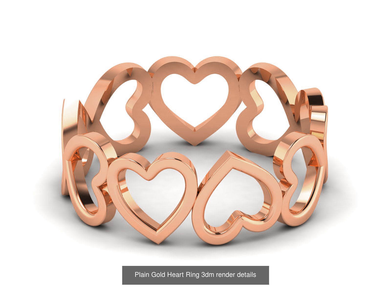 38 Heart Diamond Ring 3dm render details 3D Model Collection_11