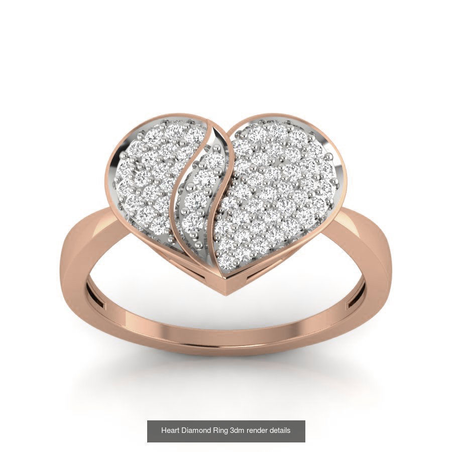 38 Heart Diamond Ring 3dm render details 3D Model Collection_37