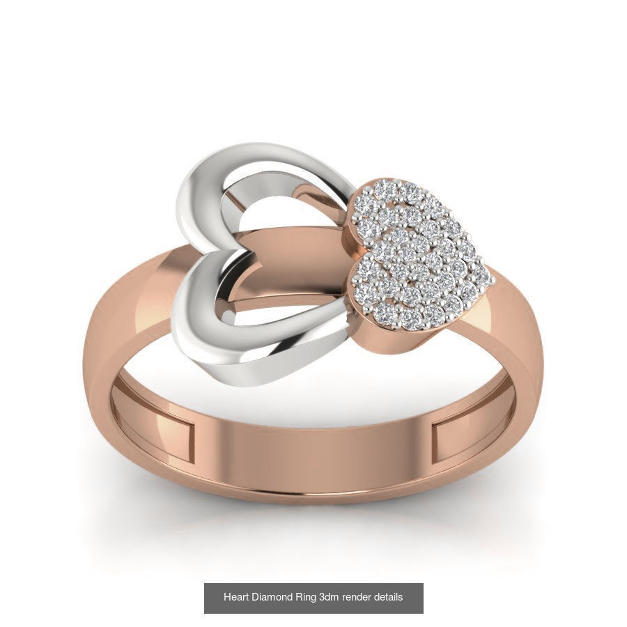 38 Heart Diamond Ring 3dm render details 3D Model Collection_35