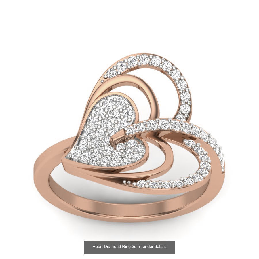 38 Heart Diamond Ring 3dm render details 3D Model Collection_28