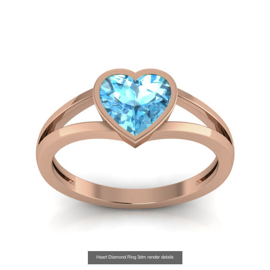 38 Heart Diamond Ring 3dm render details 3D Model Collection_34